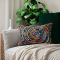Vibrant Abstract Lumbar Pillow - Double-Sided Design - DipaliZ