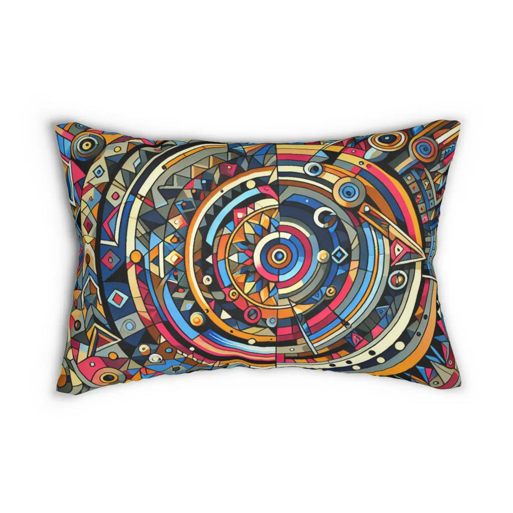 Vibrant Abstract Lumbar Pillow - Double-Sided Design - DipaliZ