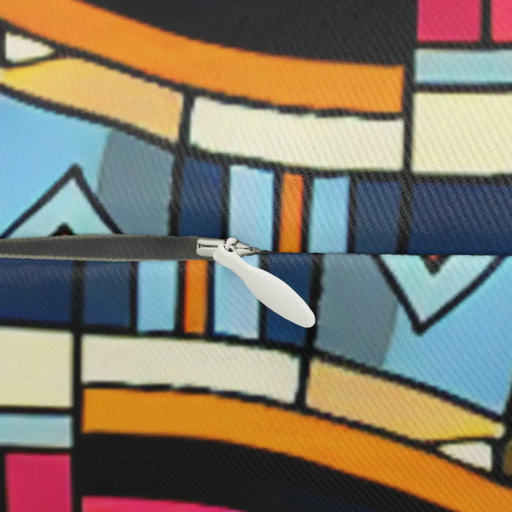 Vibrant Abstract Lumbar Pillow - Double-Sided Design - DipaliZ