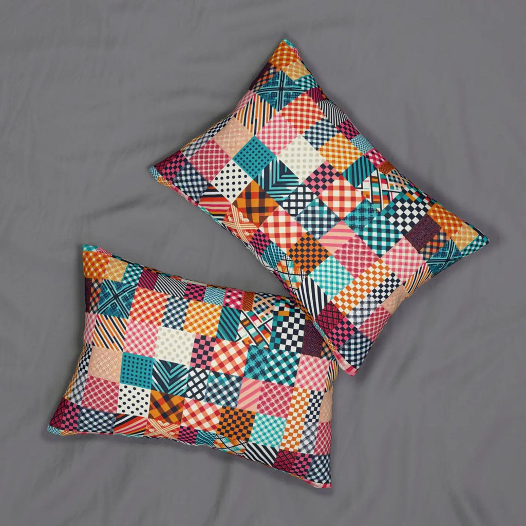 Vibrant Polyester Lumbar Pillow - Abstract Pattern Design - DipaliZ