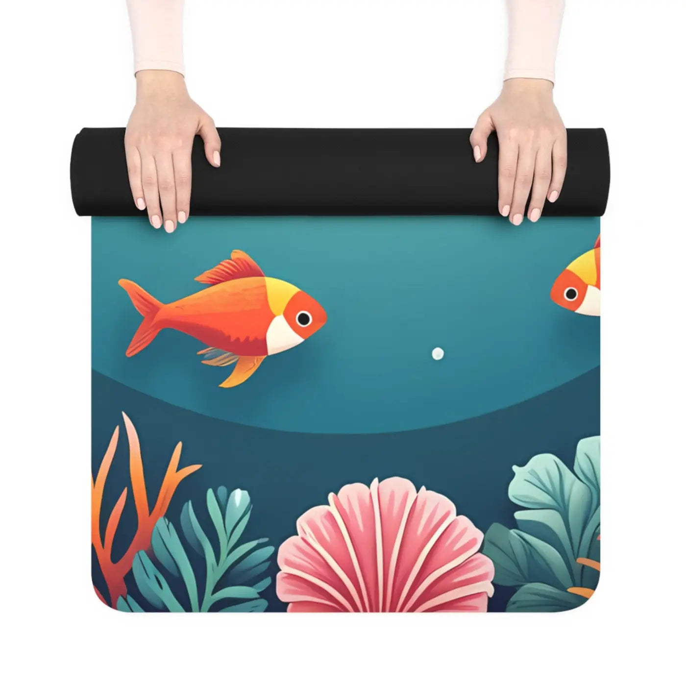 Vibrant Aquatic Rubber Yoga Mat - Daily Practice - DipaliZ