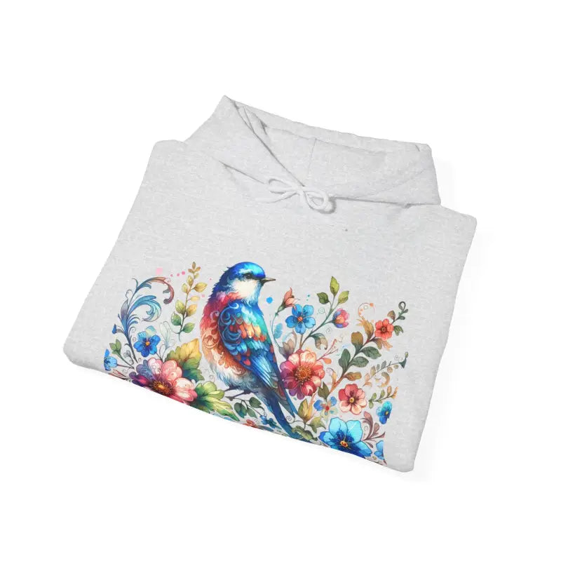 Unisex Heavy Hooded Sweatshirt - Vibrant Bird Design - DipaliZ