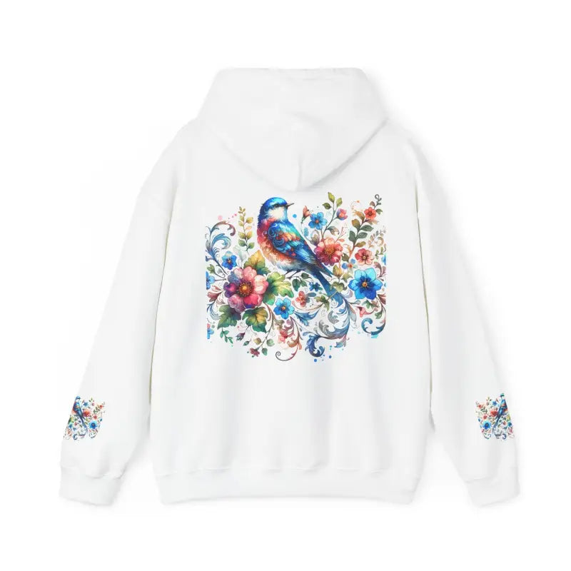 Unisex Heavy Hooded Sweatshirt - Vibrant Bird Design - DipaliZ
