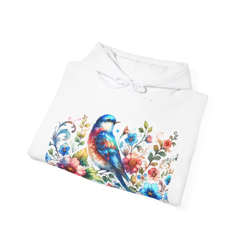 Unisex Heavy Hooded Sweatshirt - Vibrant Bird Design - DipaliZ