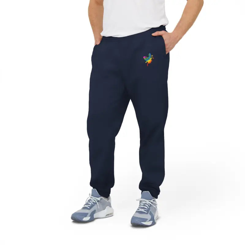 Vibrant Butterfly Unisex Fleece Joggers - Comfort Fit - DipaliZ