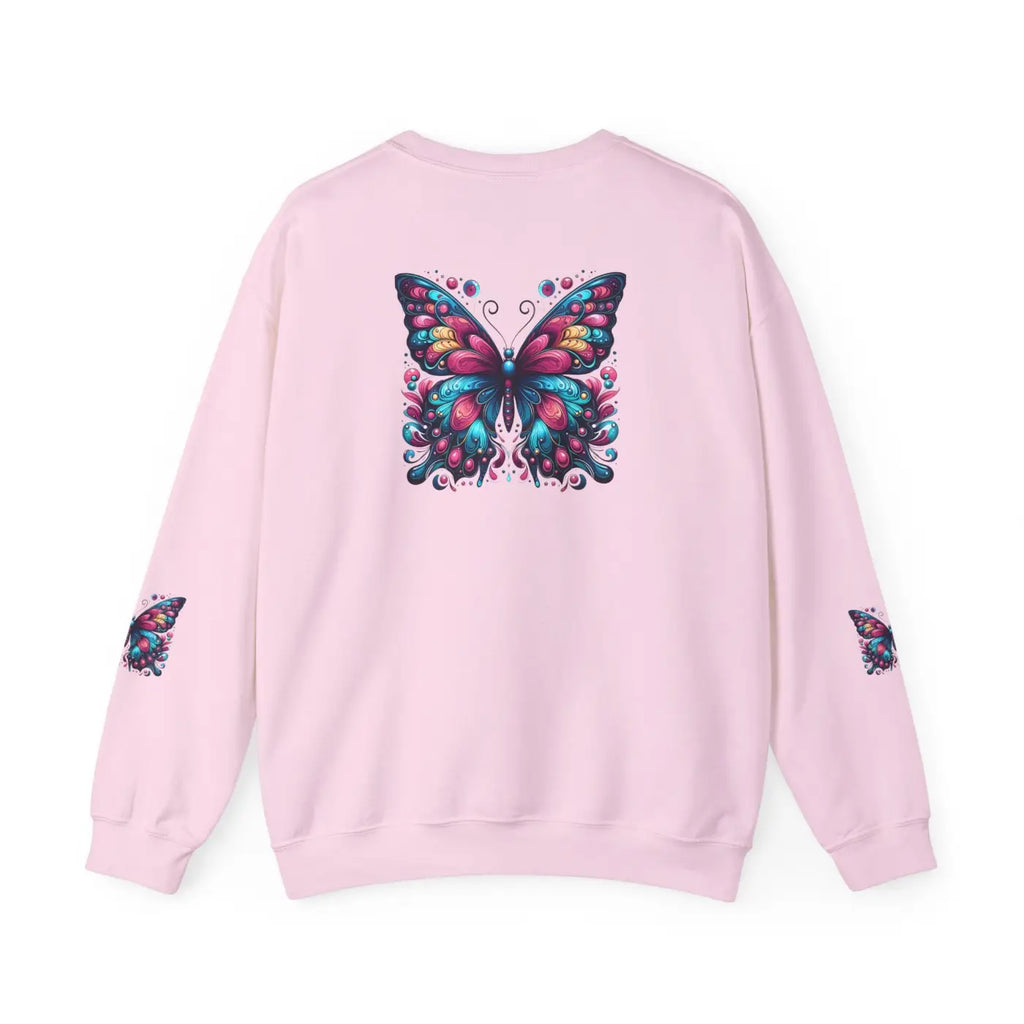 Vibrant Butterfly Heavy Blend Sweatshirt - Unisex Comfort - DipaliZ