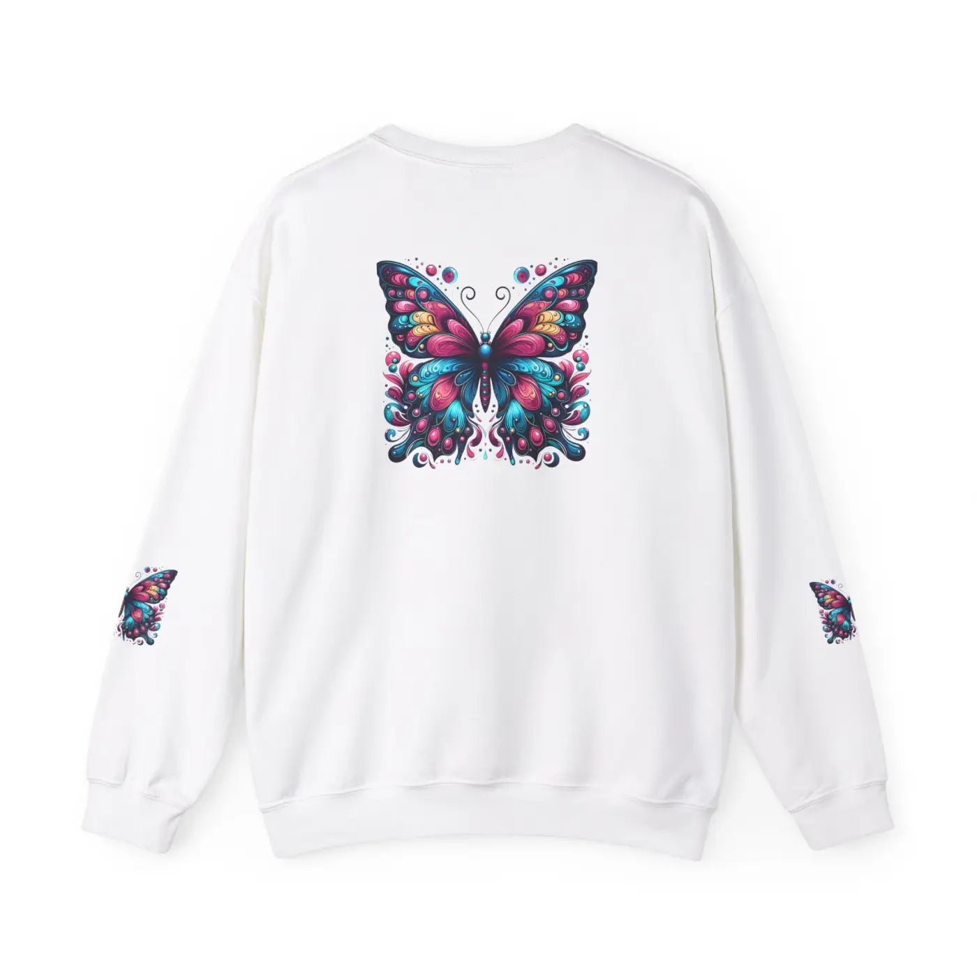 Vibrant Butterfly Heavy Blend Sweatshirt - Unisex Comfort - DipaliZ