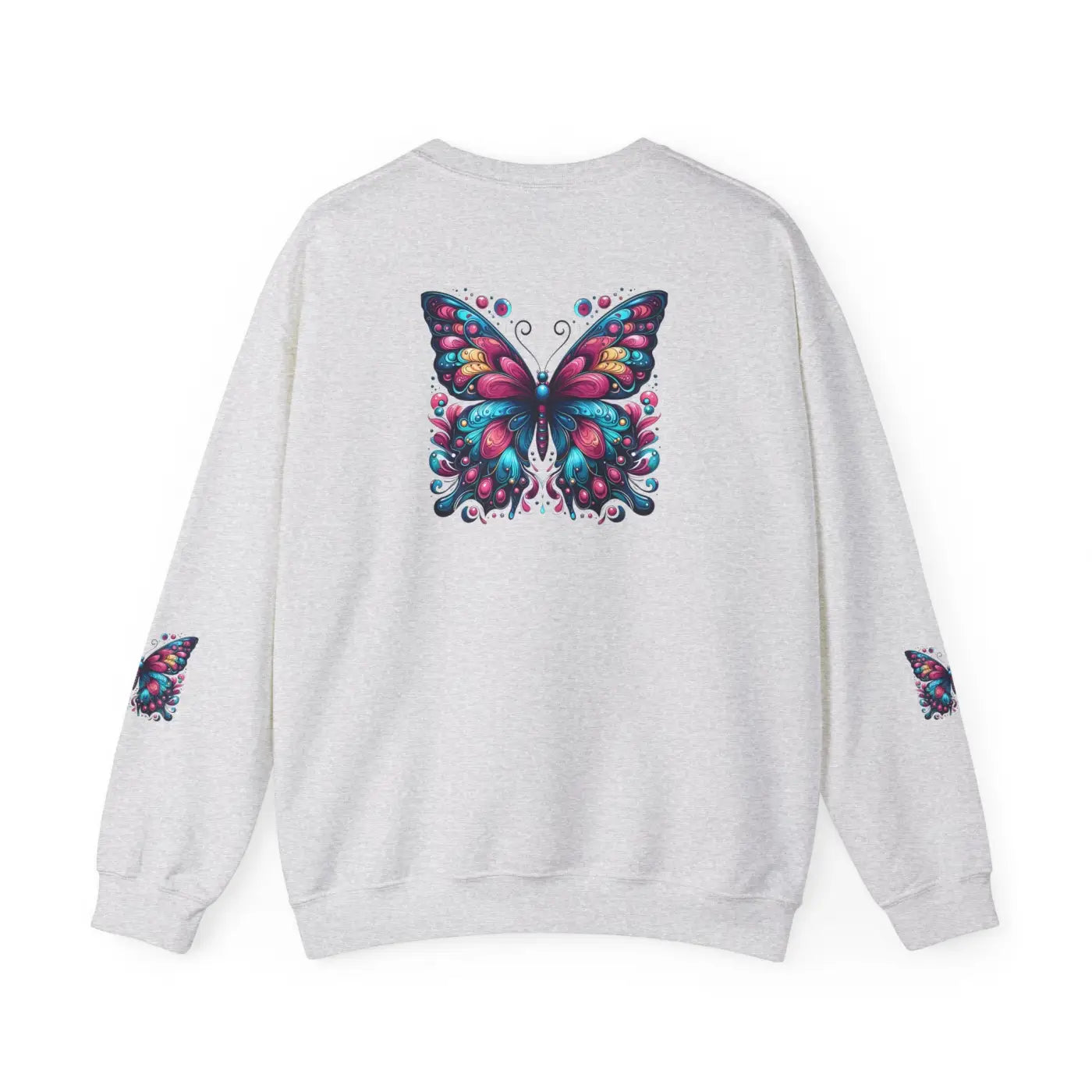 Vibrant Butterfly Heavy Blend Sweatshirt - Unisex Comfort - DipaliZ