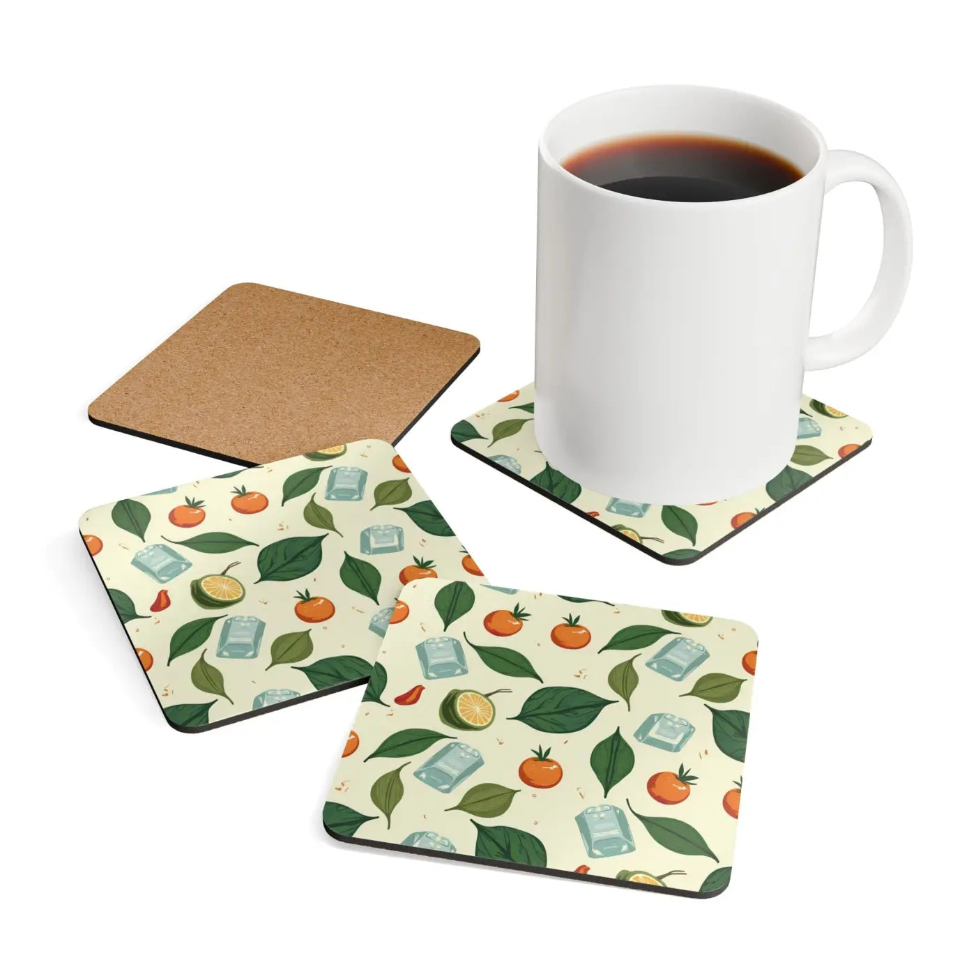 Vibrant Cork Coaster Set - Colorful Charm for Every Drink - DipaliZ