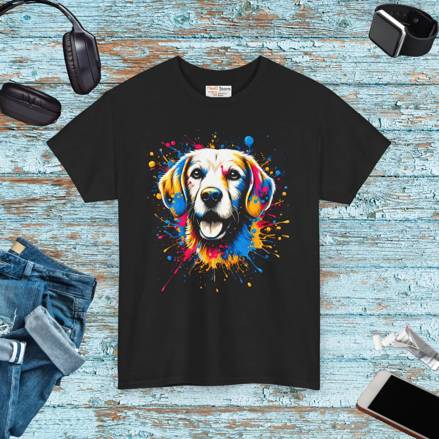Dog Lover Tee - Fun Animal Art Design - DipaliZ