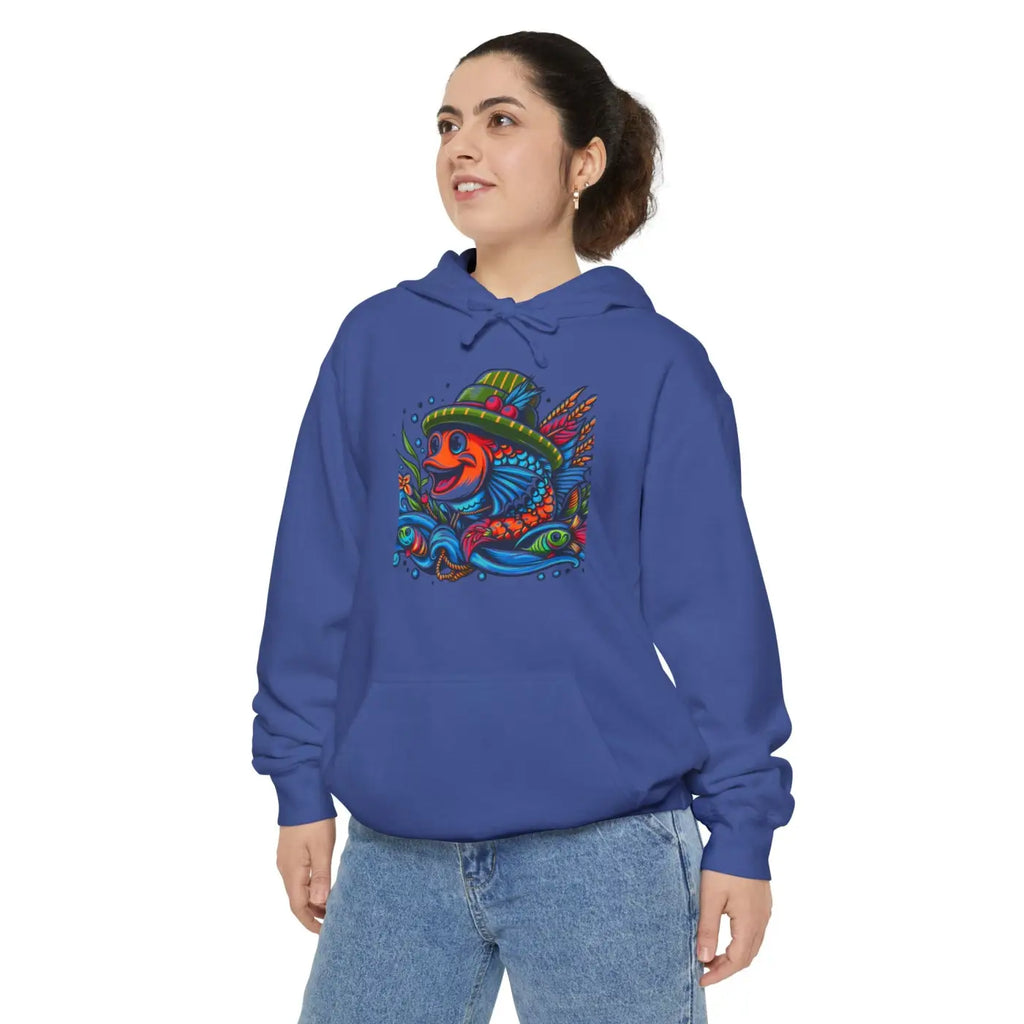 Fish Graphic Hoodie - Bold Beach Adventure Style - DipaliZ