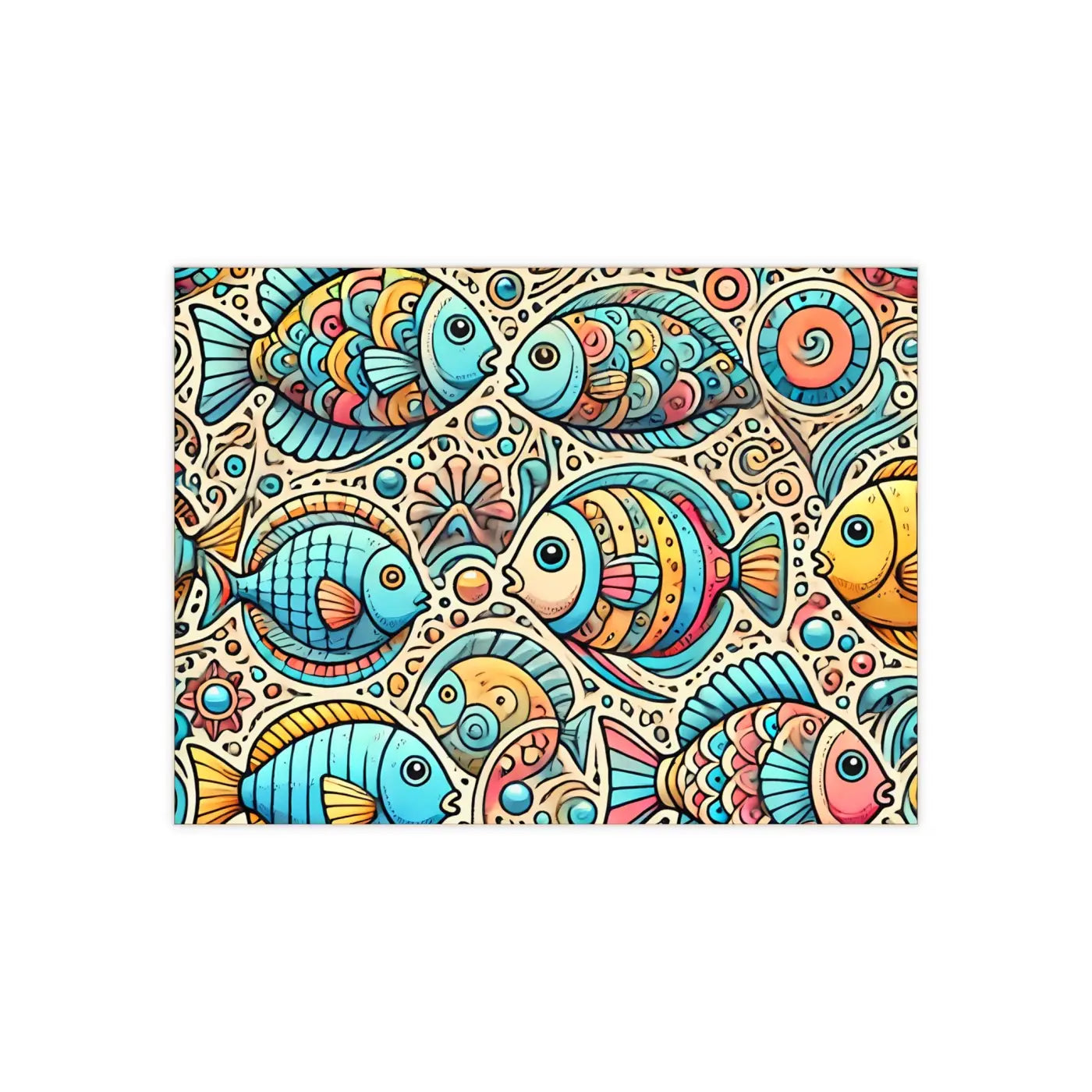 Vibrant Fishes Ceramic Photo Tile - Wall Decor - DipaliZ