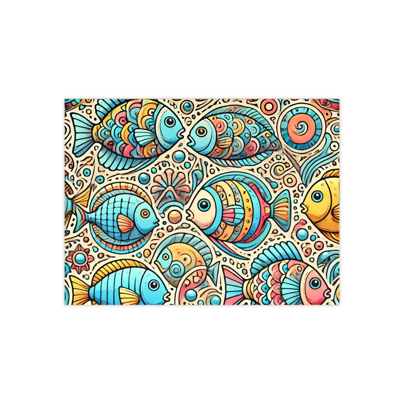 Vibrant Fishes Ceramic Photo Tile - Wall Decor - DipaliZ