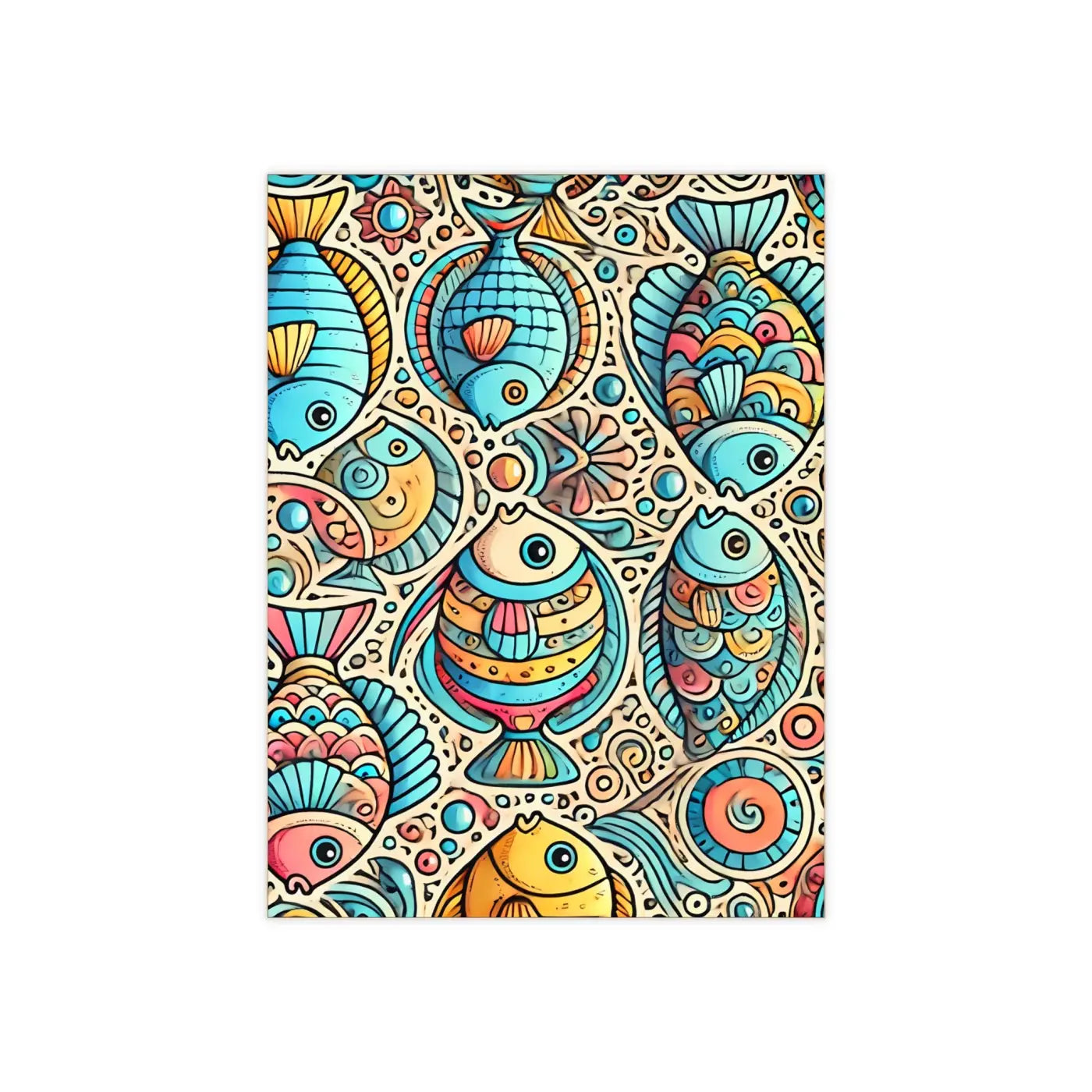 Vibrant Fishes Ceramic Photo Tile - Wall Decor - DipaliZ