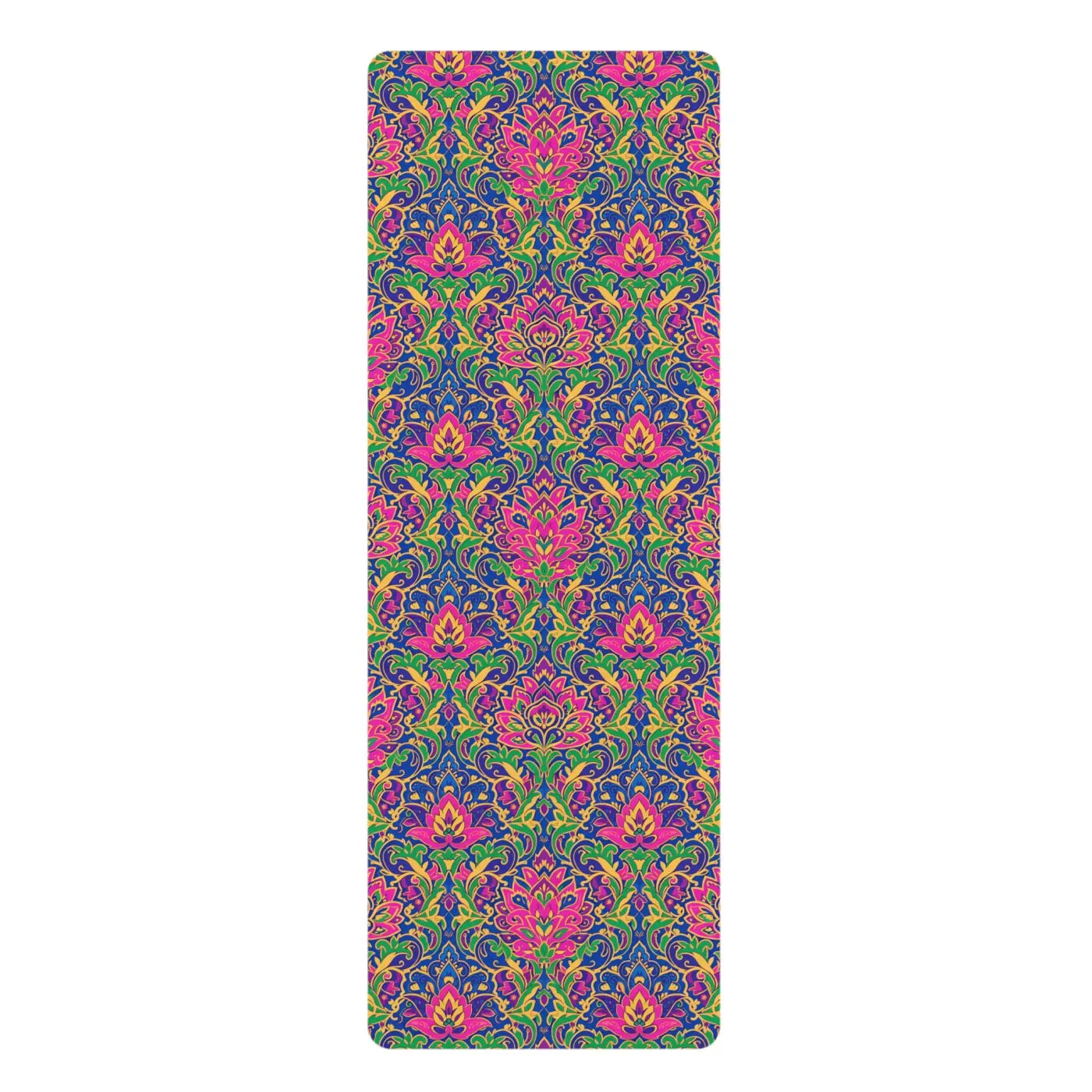 Vibrant Floral Rubber Yoga Mat - Grippy Microfiber Suede - DipaliZ