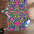 Vibrant Floral Rubber Yoga Mat - Grippy Microfiber Suede - DipaliZ