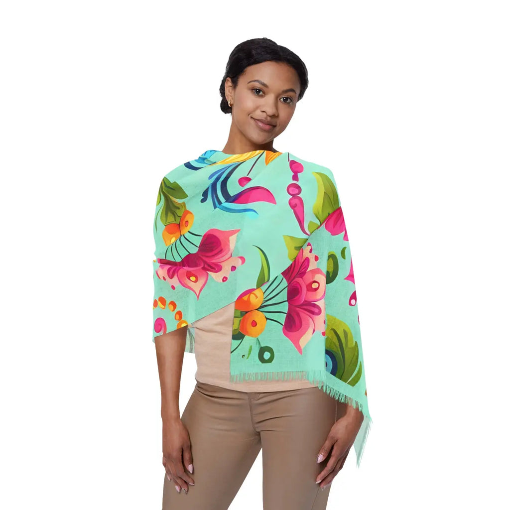 Vibrant Floral Scarf - Lightweight Summer Accessory - DipaliZ