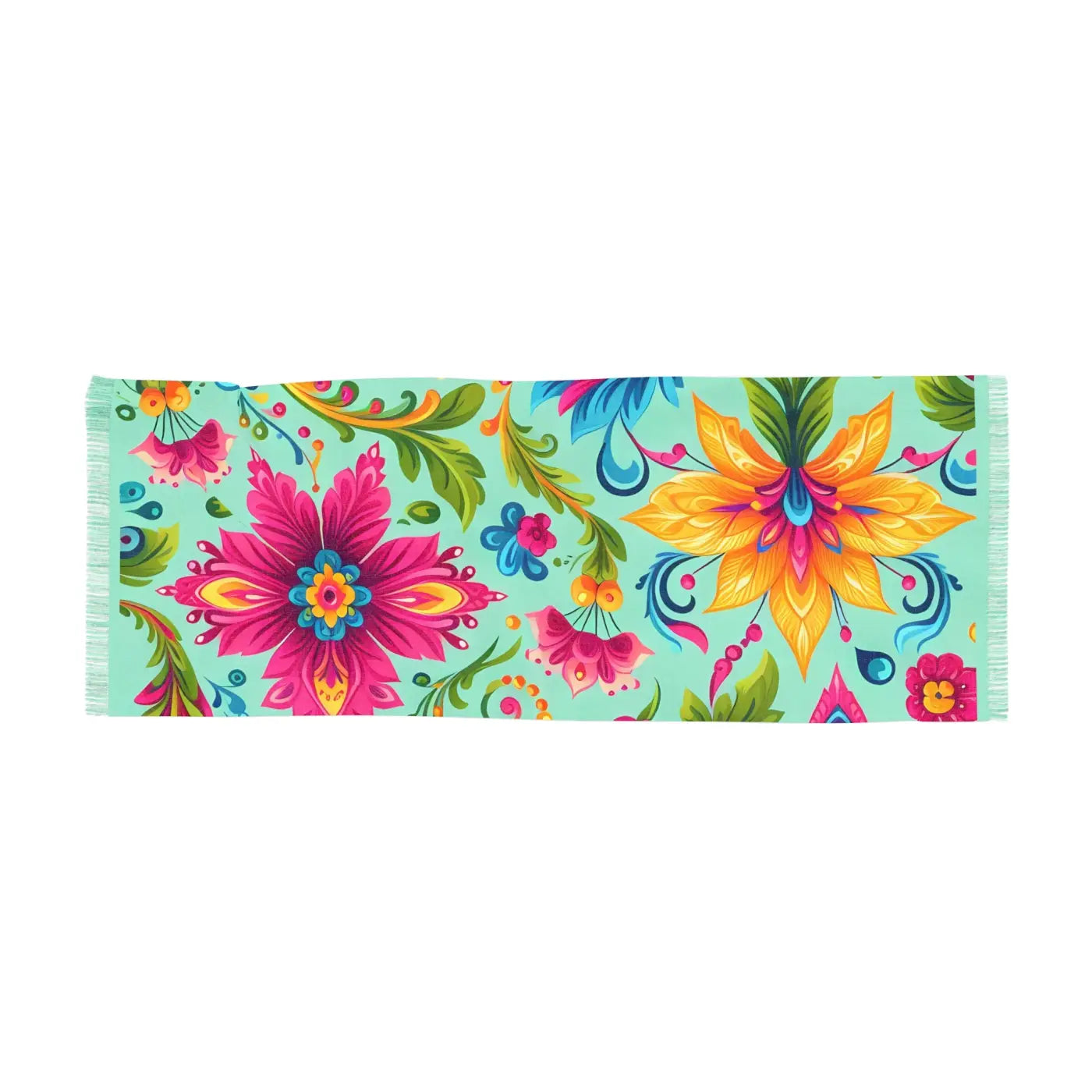 Vibrant Floral Scarf - Lightweight Summer Accessory - DipaliZ