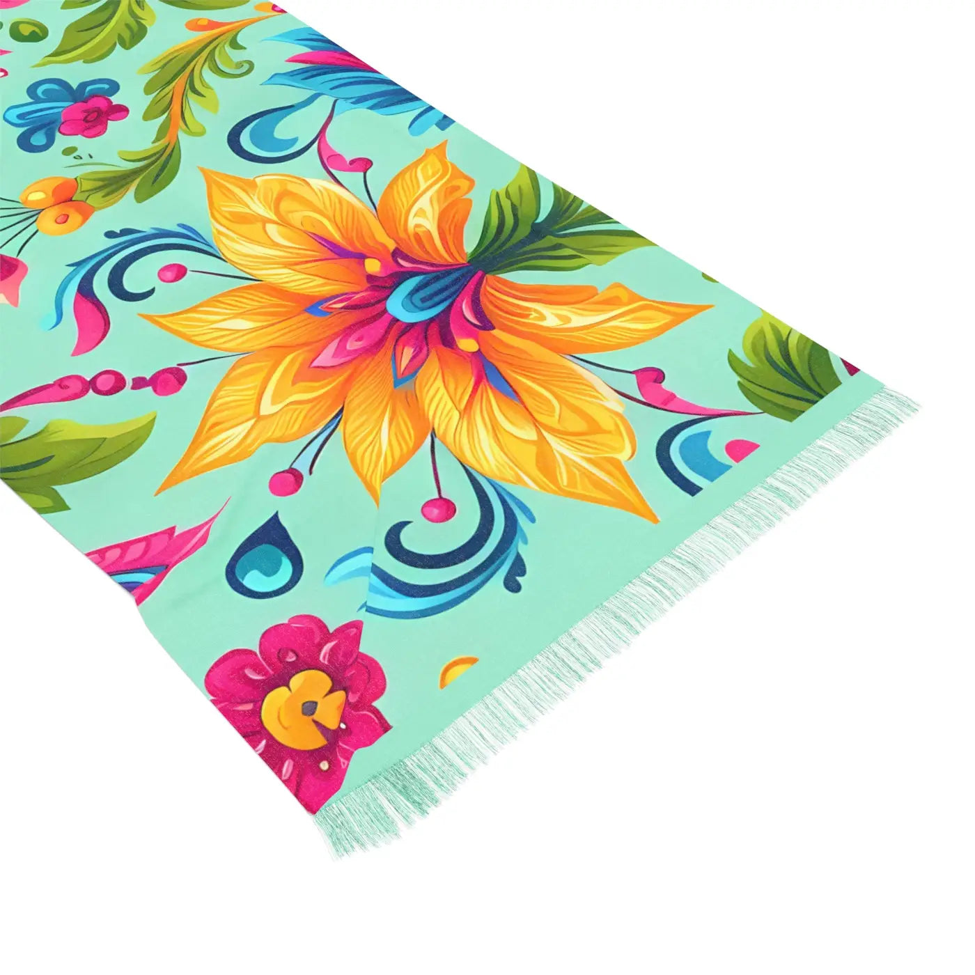 Vibrant Floral Scarf - Lightweight Summer Accessory - DipaliZ