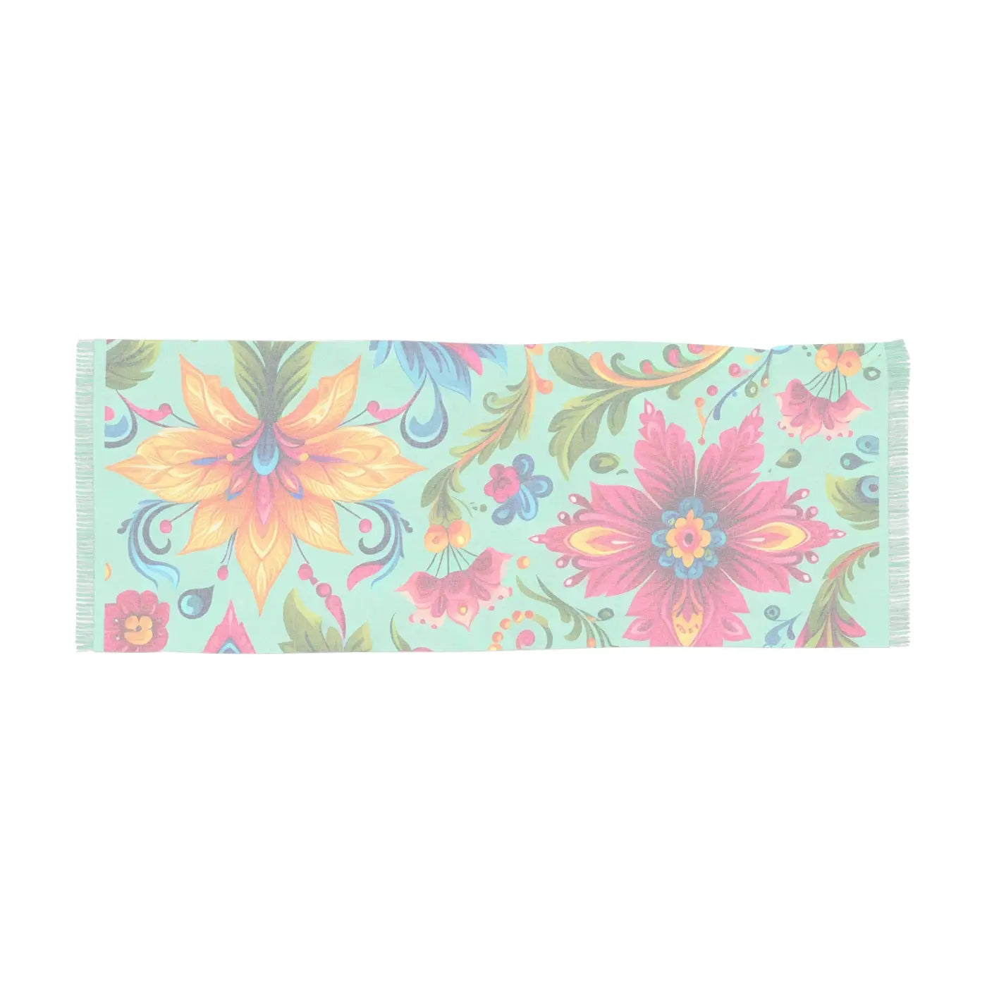Vibrant Floral Scarf - Lightweight Summer Accessory - DipaliZ