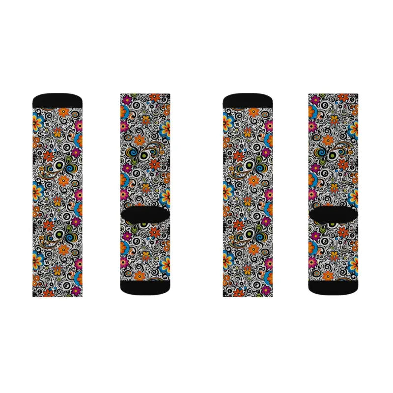 Floral Pattern Sublimation Socks - Vibrant Comfort Style - DipaliZ
