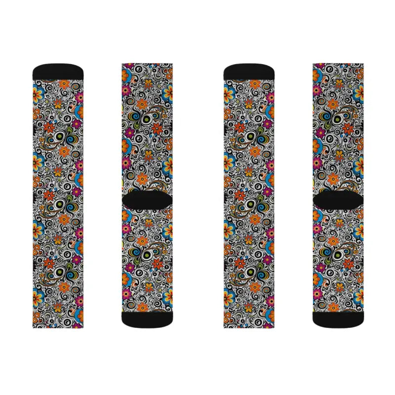Floral Pattern Sublimation Socks - Vibrant Comfort Style - DipaliZ
