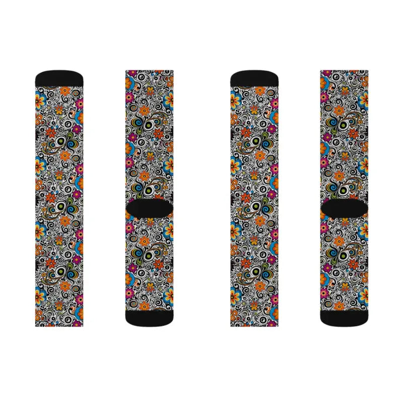 Floral Pattern Sublimation Socks - Vibrant Comfort Style - DipaliZ