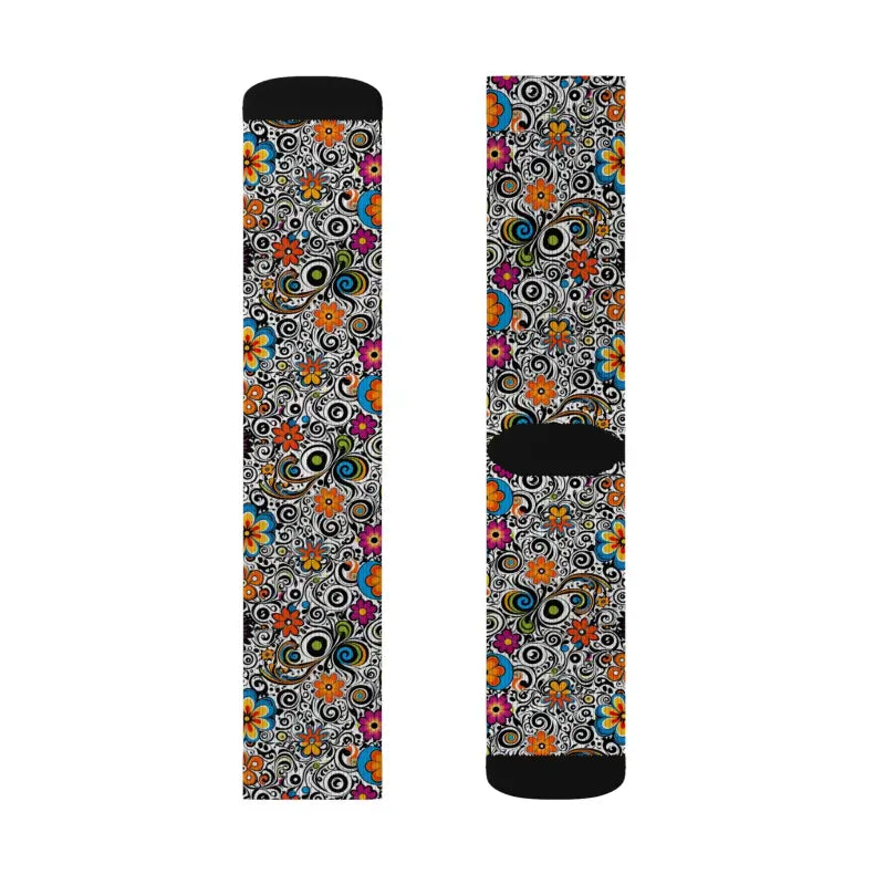 Floral Pattern Sublimation Socks - Vibrant Comfort Style - DipaliZ