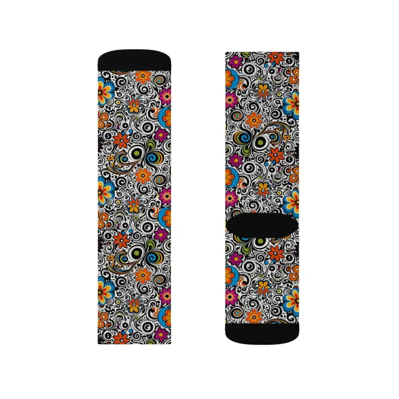 Floral Pattern Sublimation Socks - Vibrant Comfort Style - DipaliZ