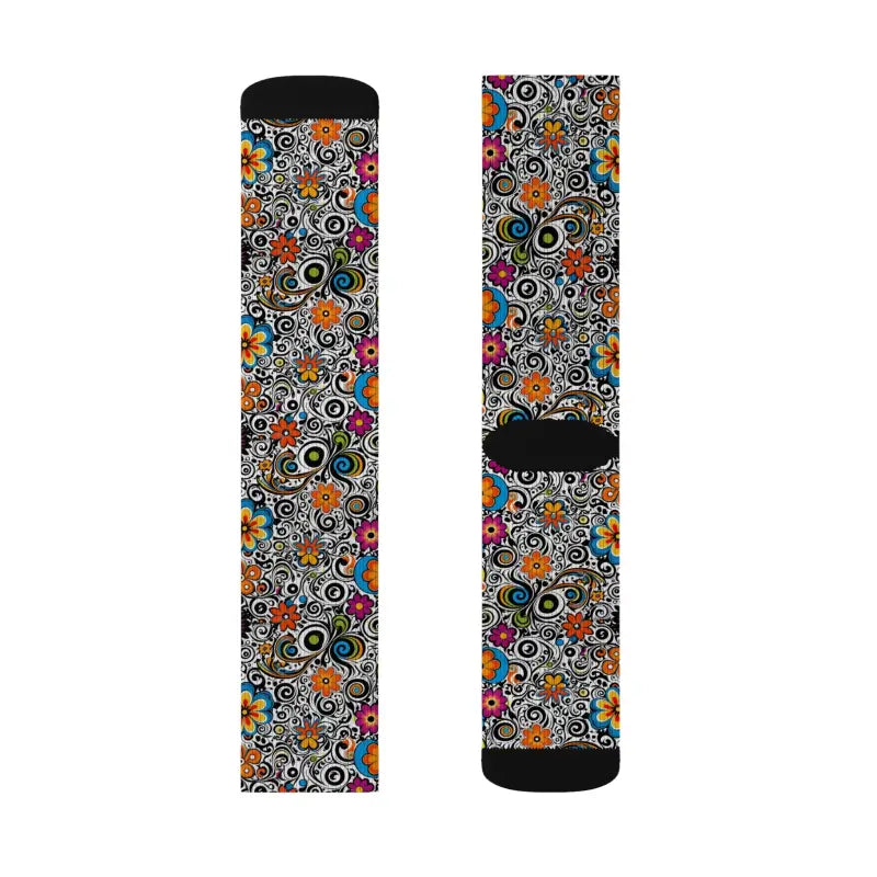 Floral Pattern Sublimation Socks - Vibrant Comfort Style - DipaliZ