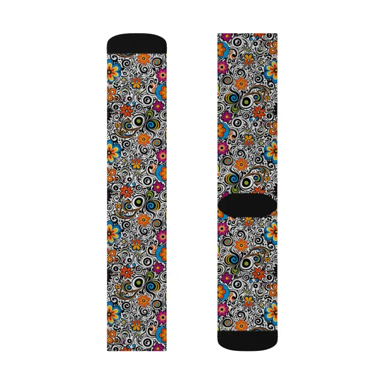 Floral Pattern Sublimation Socks - Vibrant Comfort Style - DipaliZ