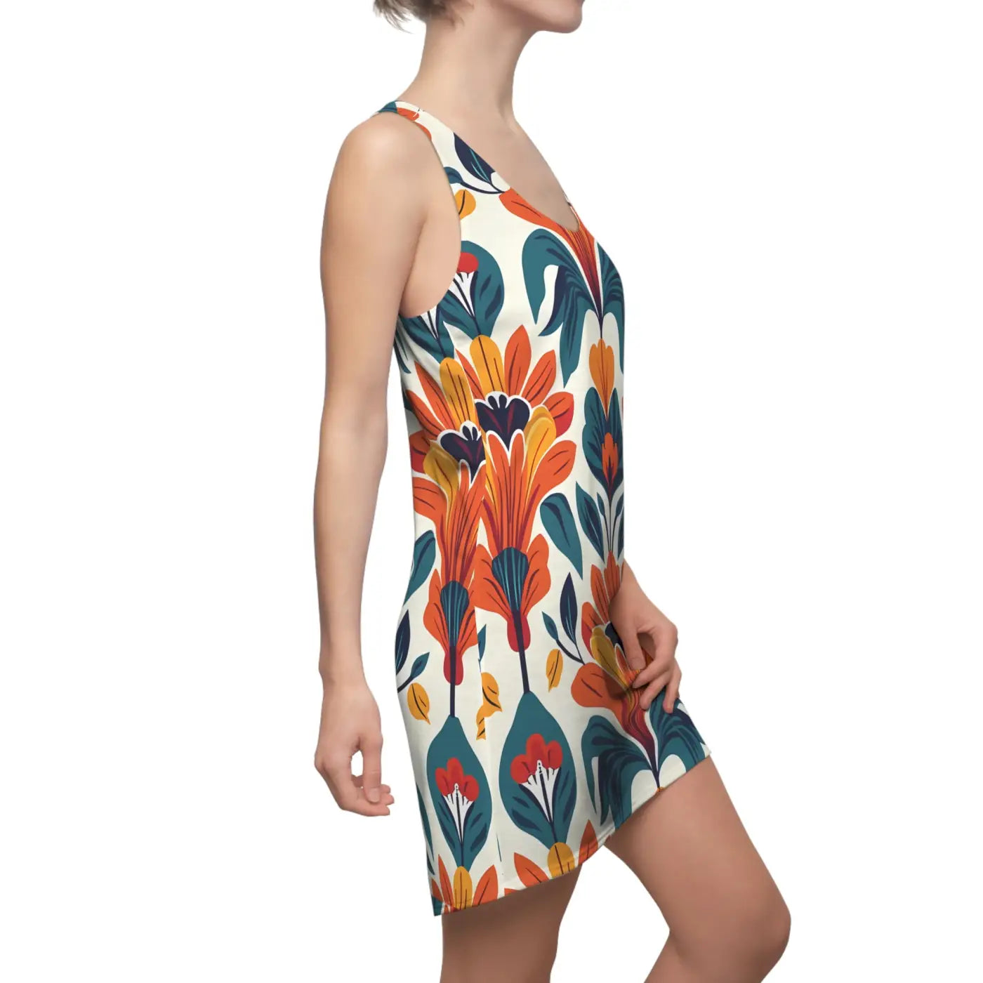 Vibrant Floral Racerback Dress - Summer Celebration - DipaliZ