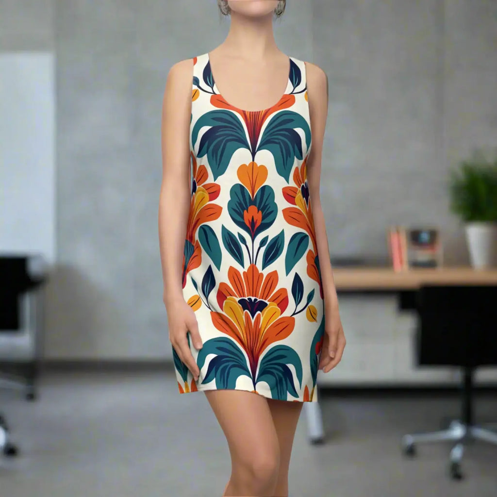Vibrant Floral Racerback Dress - Summer Celebration - DipaliZ