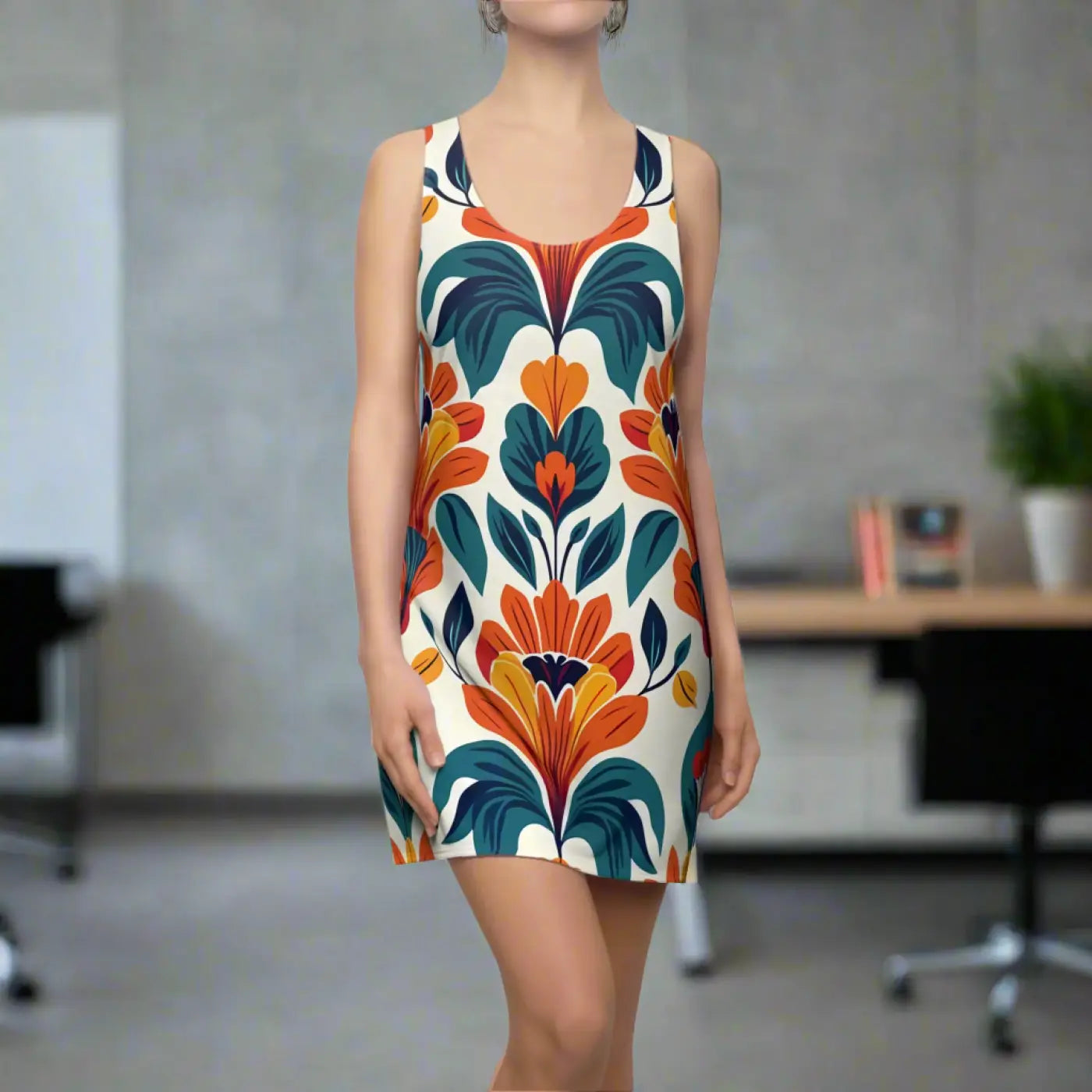 Vibrant Floral Racerback Dress - Summer Celebration - DipaliZ