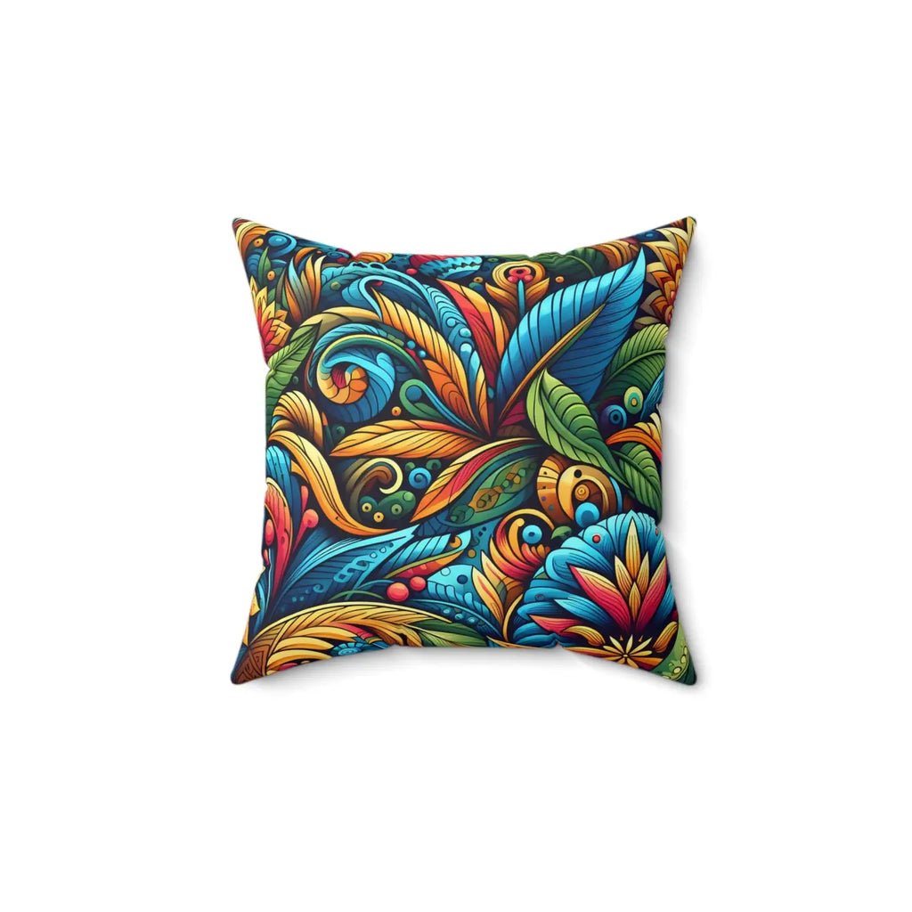 Vibrant Floral Spun Square Pillow - Home Decor - DipaliZ