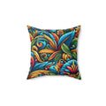 Vibrant Floral Spun Square Pillow - Home Decor - DipaliZ