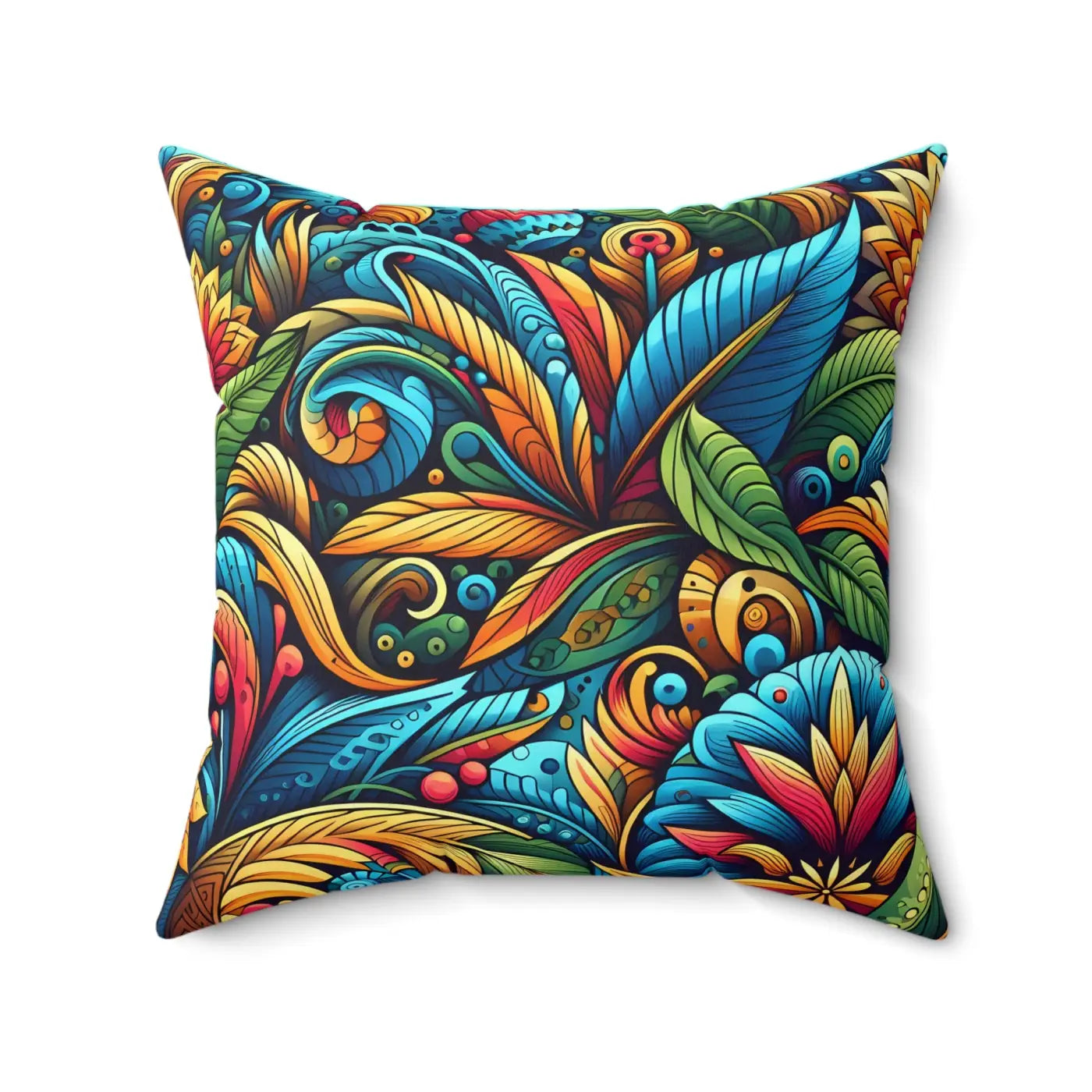 Vibrant Floral Spun Square Pillow - Home Decor - DipaliZ