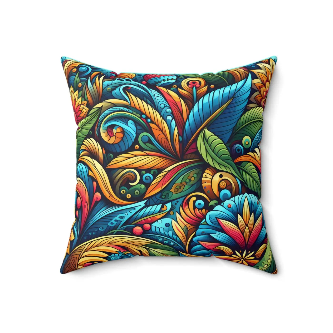 Vibrant Floral Spun Square Pillow - Home Decor - DipaliZ