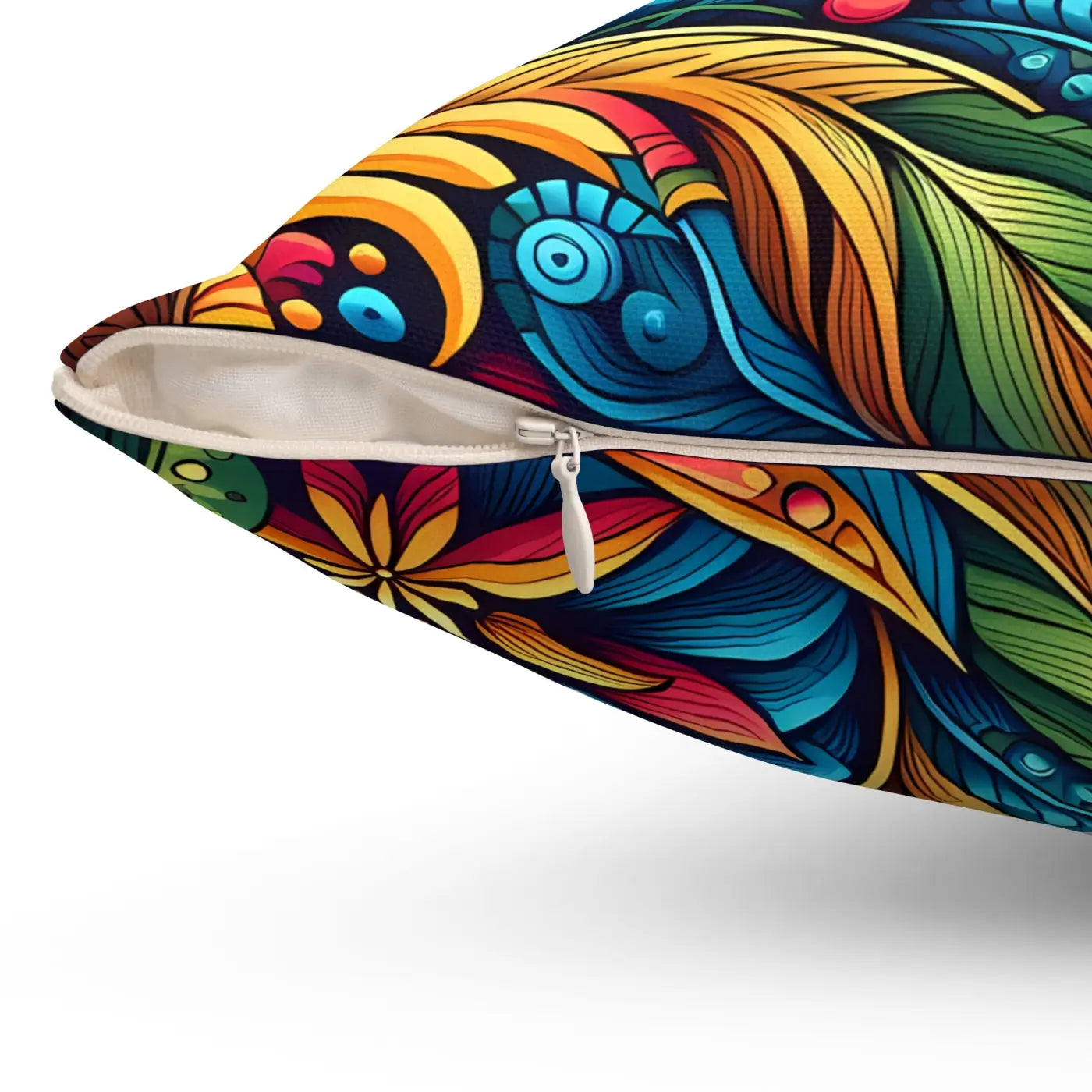 Vibrant Floral Spun Square Pillow - Home Decor - DipaliZ