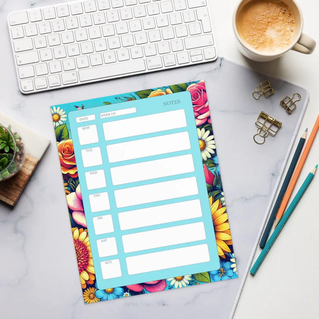 Vibrant Flower Daily Planner - Ultimate Organization - DipaliZ