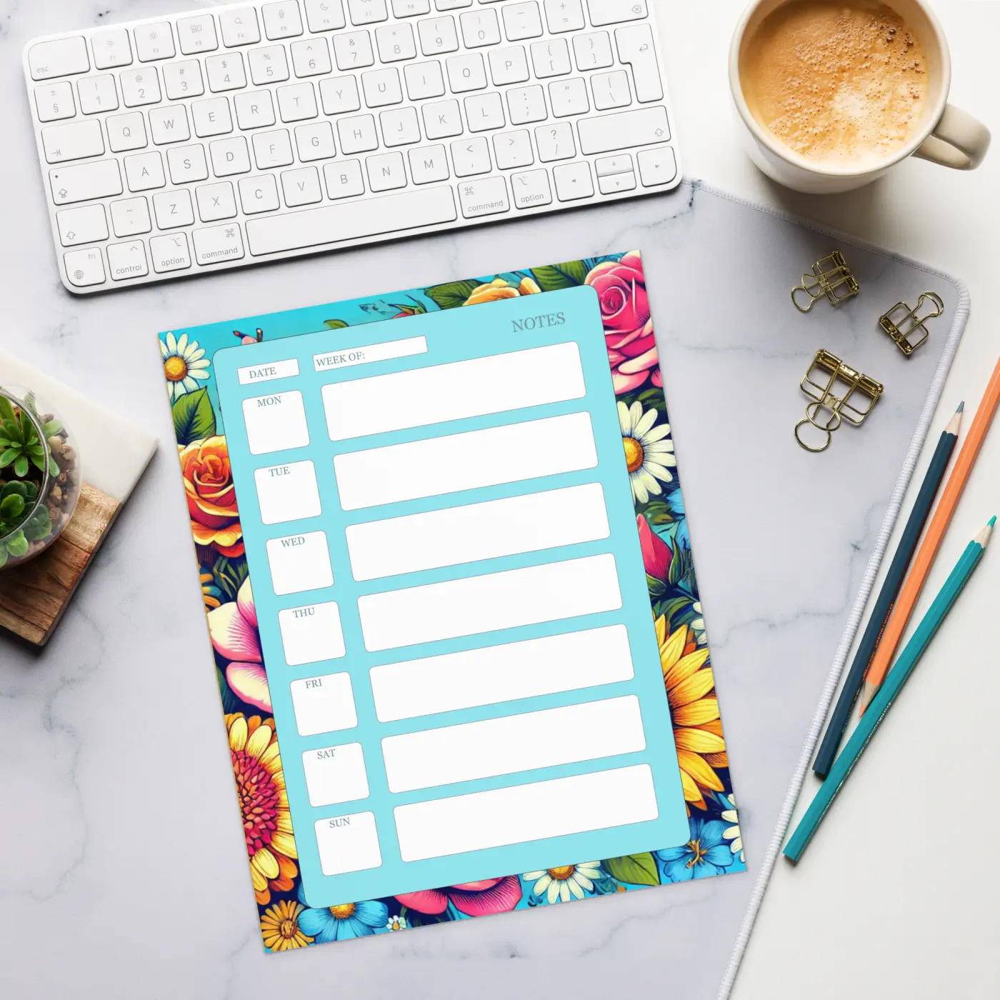 Vibrant Flower Daily Planner - Ultimate Organization - DipaliZ