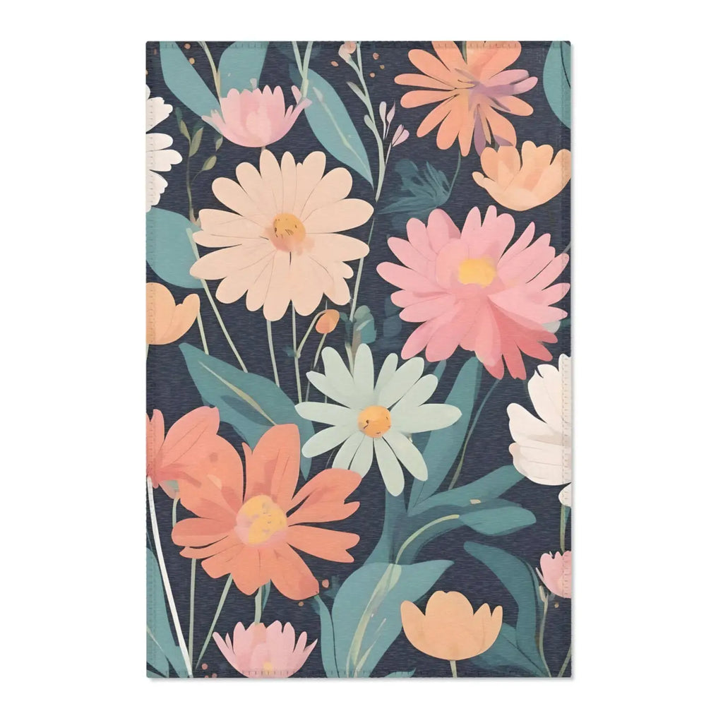 Vibrant Flowers Area Rugs - Polyester Chenille Comfort - DipaliZ