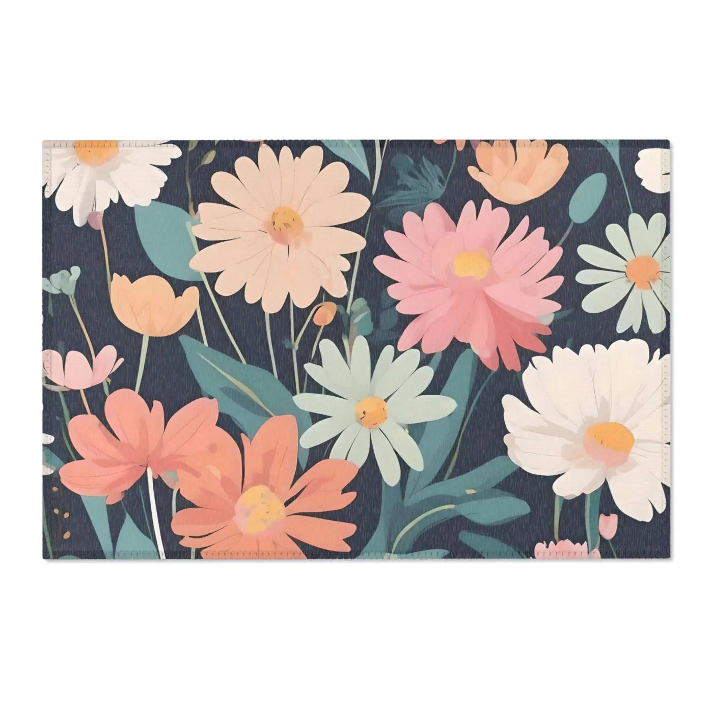 Vibrant Flowers Area Rugs - Polyester Chenille Comfort - DipaliZ