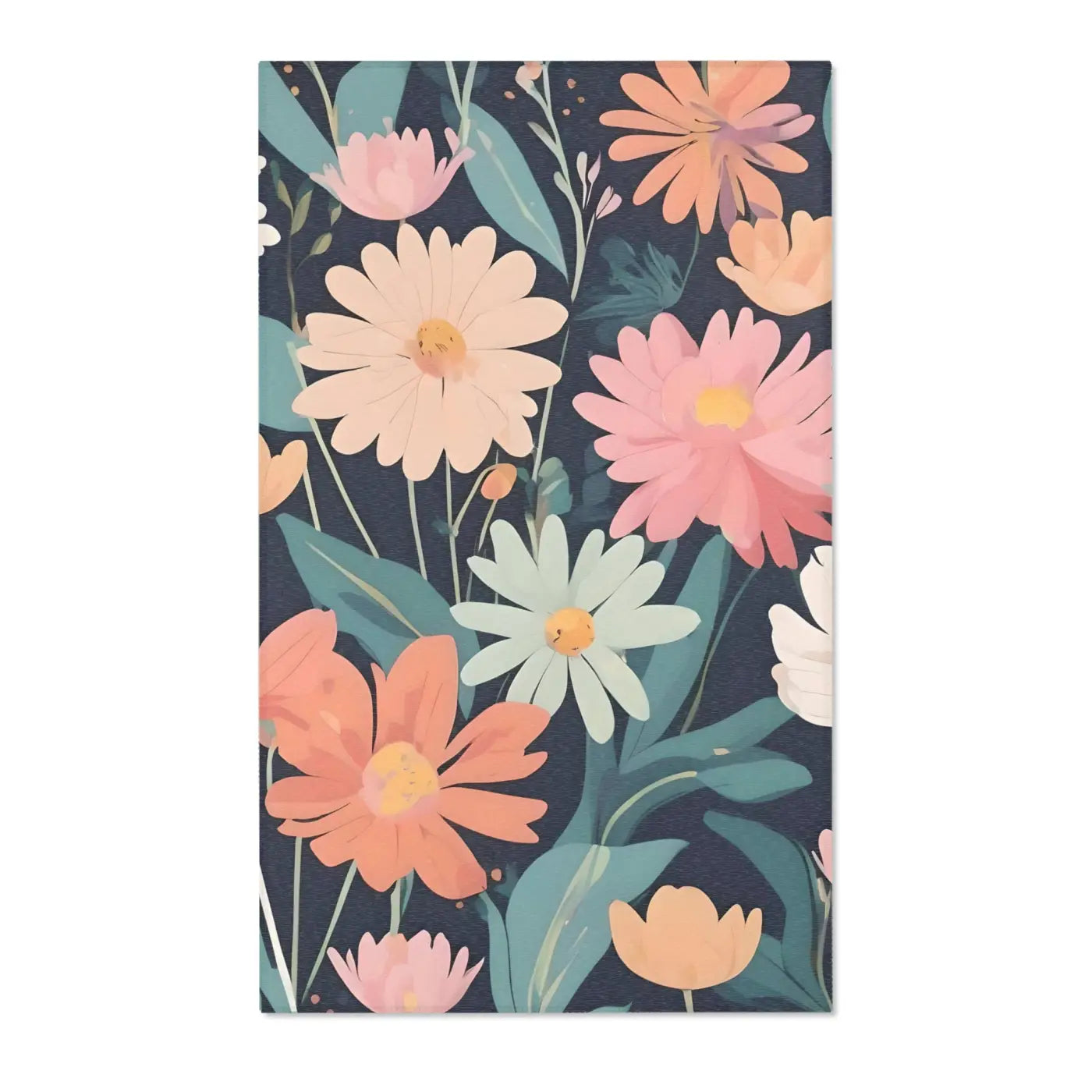 Vibrant Flowers Area Rugs - Polyester Chenille Comfort - DipaliZ