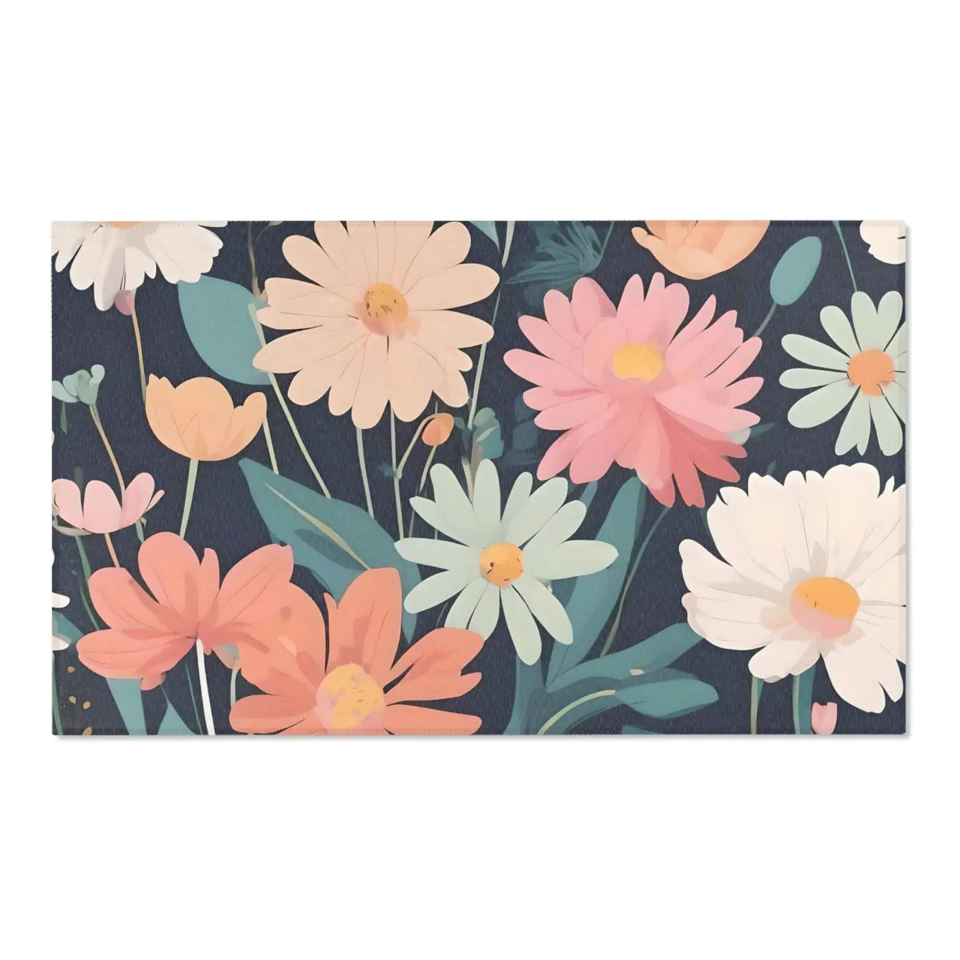 Vibrant Flowers Area Rugs - Polyester Chenille Comfort - DipaliZ
