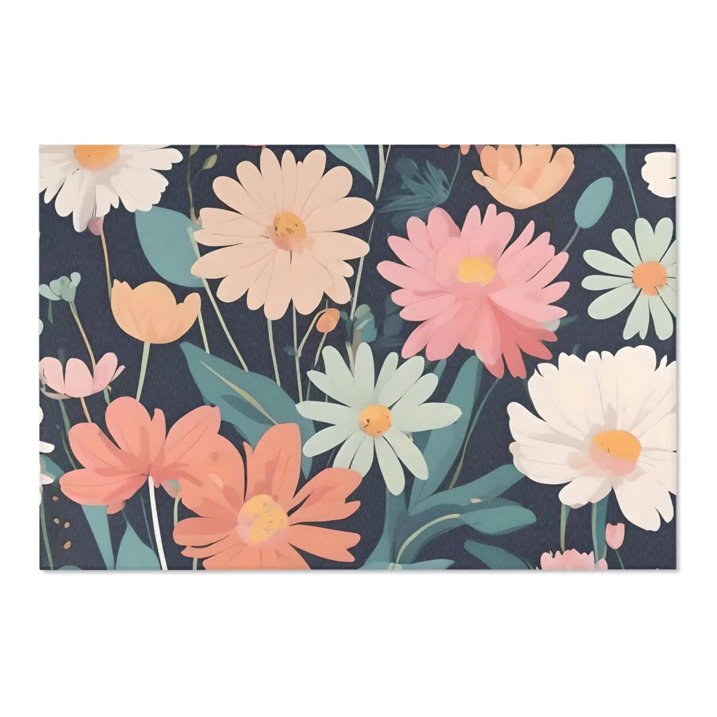 Vibrant Flowers Area Rugs - Polyester Chenille Comfort - DipaliZ