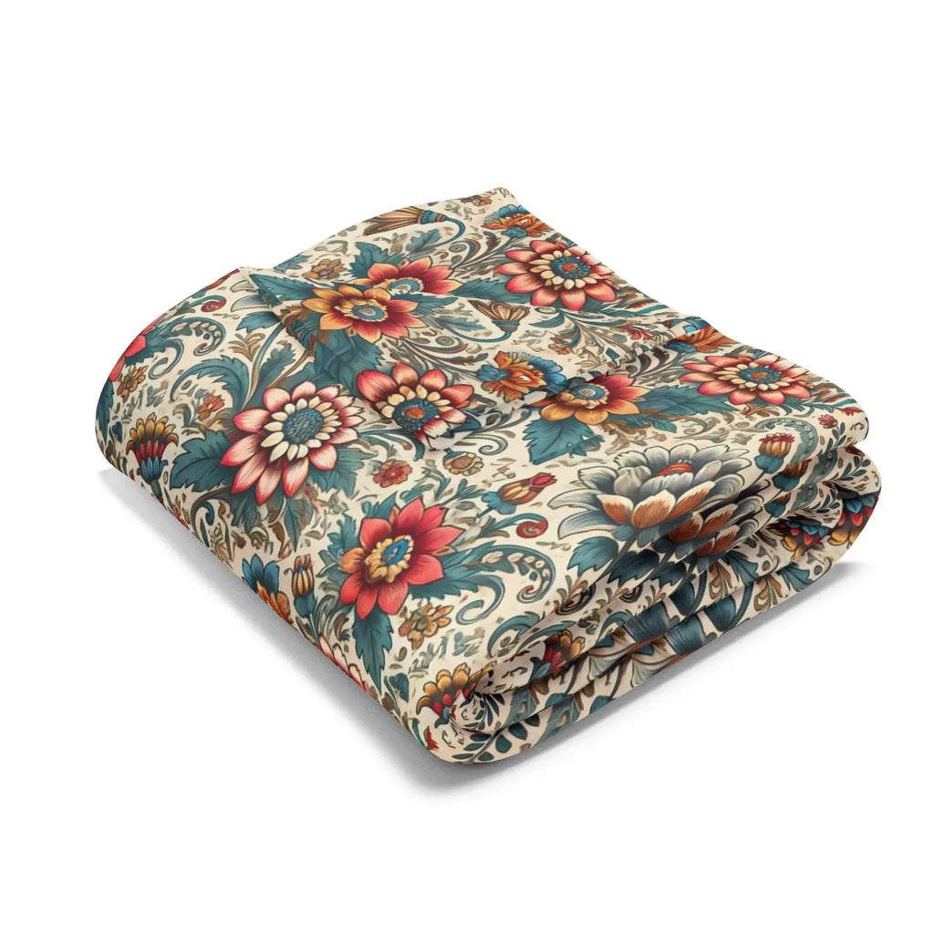 Vibrant Flowers Arctic Fleece Blanket - Cozy Home Decor - DipaliZ