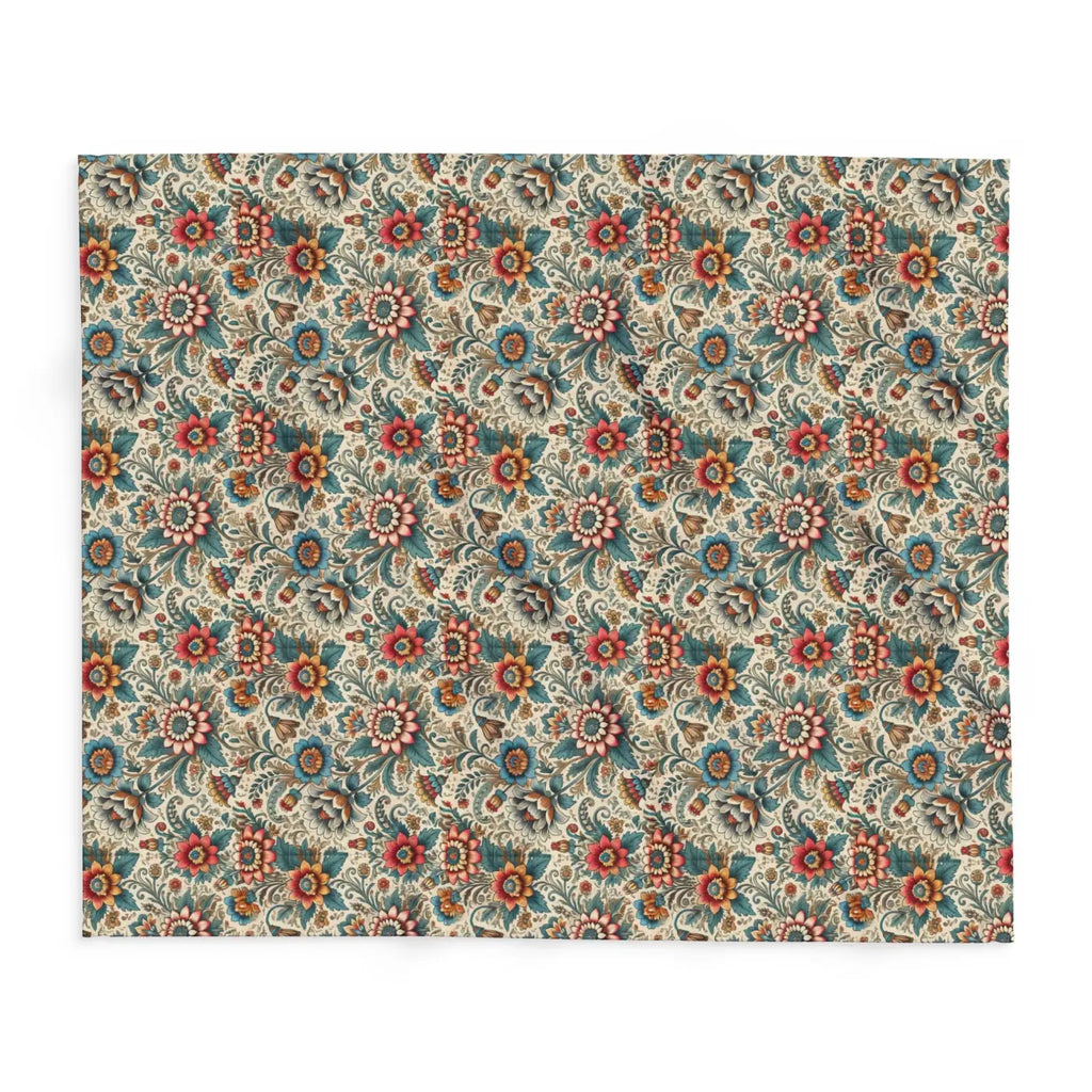 Vibrant Flowers Arctic Fleece Blanket - Cozy Home Decor - DipaliZ