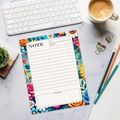 Vibrant Flowers Daily Notepad - Organize Your Day - DipaliZ
