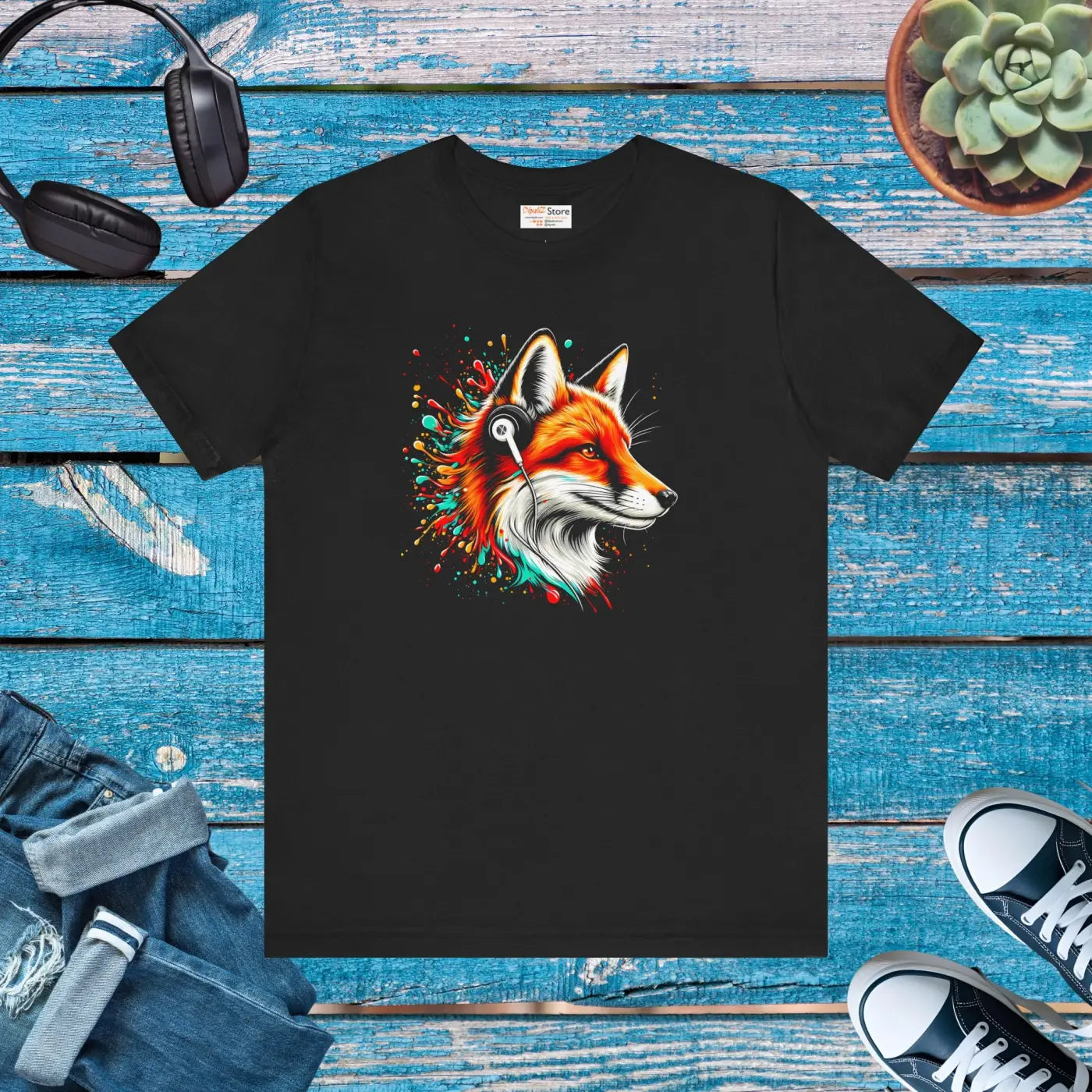 Vibrant Fox Graphic Tee - Stylish Casual Wear - DipaliZ